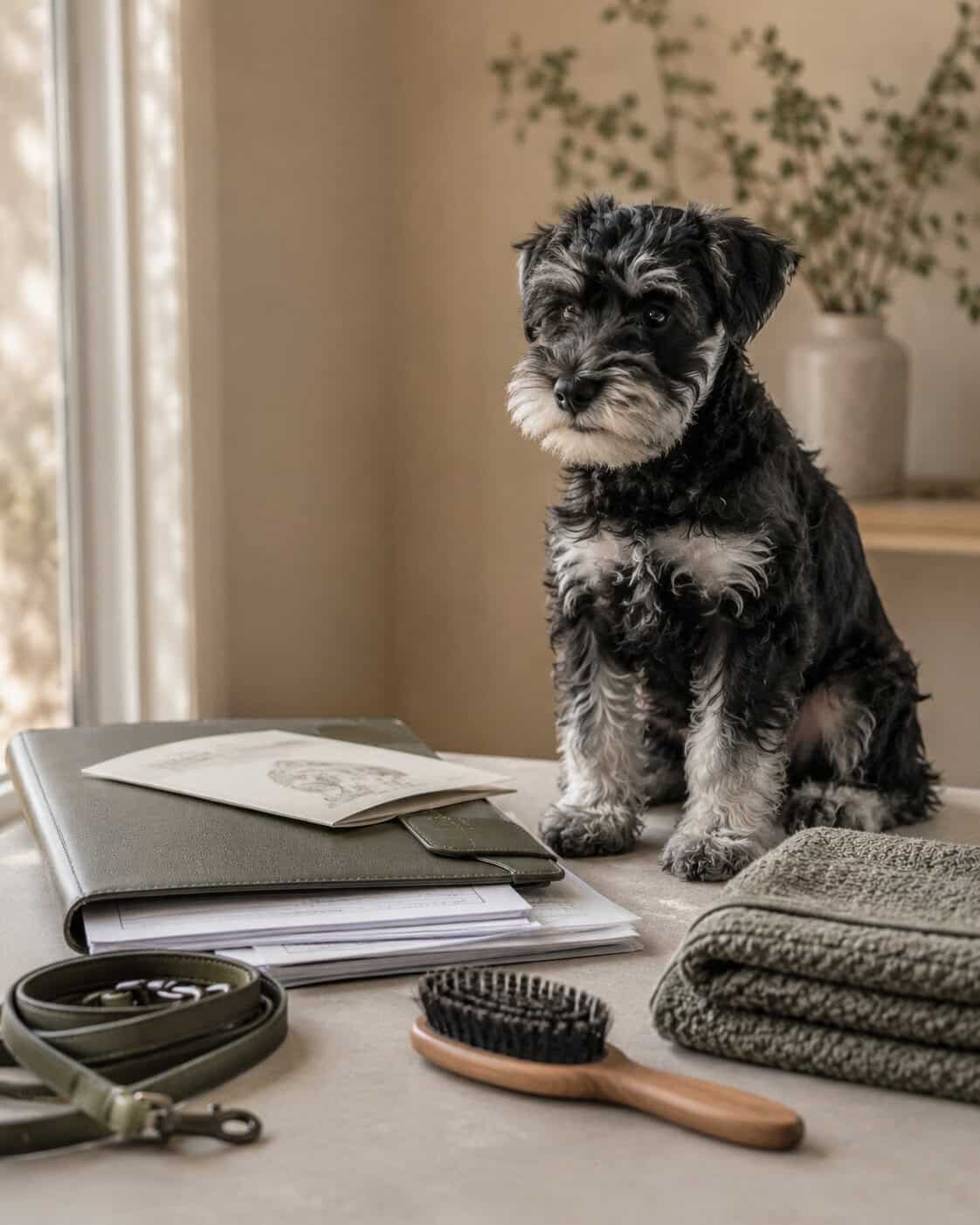 Harbinger Schnauzers puppy preparing to transition to a new family